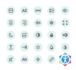 grid of accessibility icons
