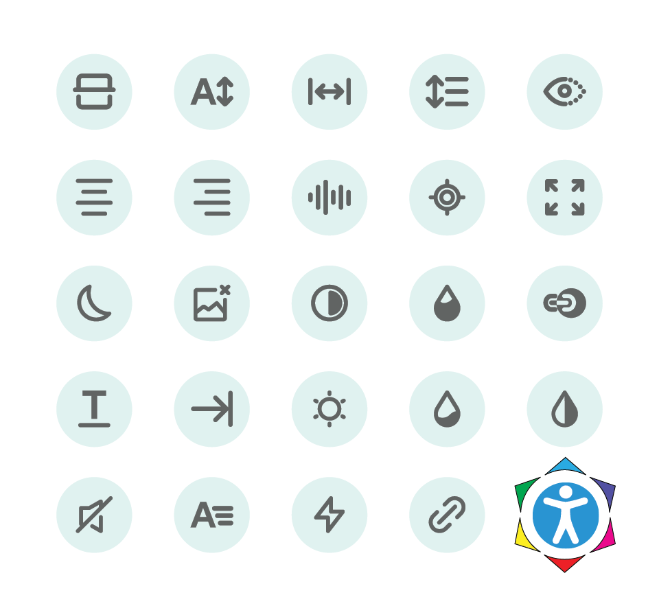 grid of accessibility icons