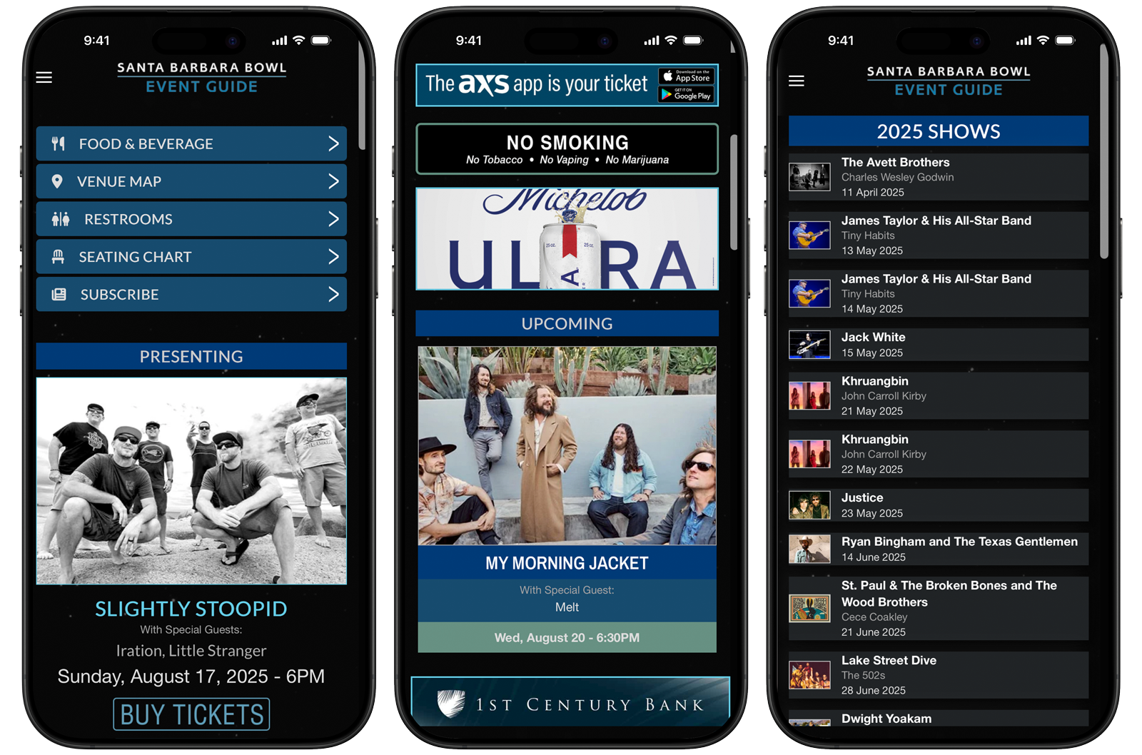 Santa Barbara Bowl Event Guide screenshot